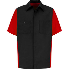 Vf Imagewear Inc SY20BRSSM Red Kap® Mens Crew Shirt Short Sleeve M Black/Red SY20 image.