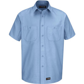 Vf Imagewear Inc WS20LBSSLXL Wrangler® Mens Canvas Short Sleeve Work Shirt Light Blue Long-XL-WS20LBSSLXL image.