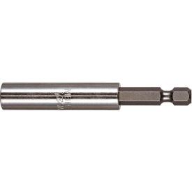 VEGA INDUSTRIES, INC 1100MH1CD2 Vega 1/4 Mag Bit Holder w/ C-Ring x 4", Stainless + Gunmetal Grey Finish, S2 + Stainless Steel image.