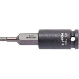 Hex 5mm, 3/8" Sq. Dr Socket Bit x 4", 7/16 Hex Shank Bit, S2 Steel, Gunmetal Gray view 2