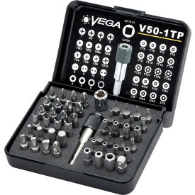 VEGA INDUSTRIES, INC V50-1TP Vega 50pc Driver Bit Set, Tamper, Gunmetal Grey, S2 Modified Steel image.