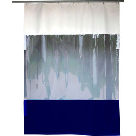 Shaver Industries Vision Industrial Curtain 0.02" Thick 12W x 12H Clear/Royal Blue/White 