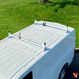 VANTECH USA INC H1302W Vantech H1 2 Bar Steel Ladder Roof Rack For Nissan NV Cargo Van 2011-On, White image.