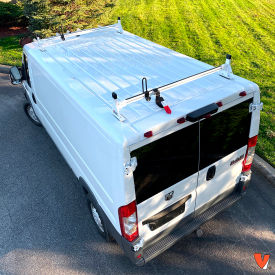 VANTECH USA INC H1352W Vantech H1 2 Bar Aluminum Ladder Rack For RAM ProMaster Cargo Van 2013-On, White image.