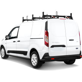 VANTECH USA INC H1703B Vantech H1 3 Bar Steel Ladder Roof Rack for Ford Transit Connect 2014-On, Black image.