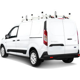 VANTECH USA INC H1703W Vantech H1 3 Bar Steel Ladder Roof Rack for Ford Transit Connect 2014-On, White image.