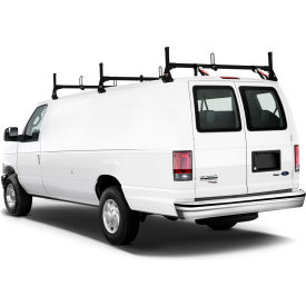 VANTECH USA INC H3063B Vantech H1 3 Bar Aluminum Ladder Rack System for Dodge RAM Van 1981-On, Black image.