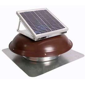 Ventamatic VX1000SOLDOMBRN Solar Roof Attic Vent With Dome-Mounted Panel, Brown