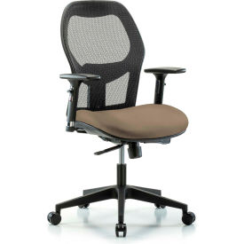 E COM INC EXE-MDHCH-RG-H0-A2-RC-8809 Mesh Back Antibacterial Industrial Chair - Vinyl Seat - Taupe Supernova image.