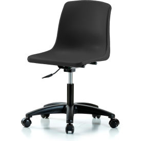 E COM INC SDHCH-RG-RC-BLK Polypropylene Shell Chair - Desk Height with Casters In Black image.