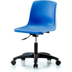 E COM INC SDHCH-RG-RC-BLU Polypropylene Shell Chair - Desk Height with Casters In Blue image.
