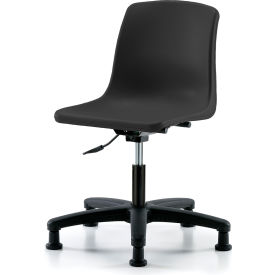 E COM INC SDHCH-RG-RG-BLK Polypropylene Shell Chair - Desk Height with Stationary Glides In Black image.