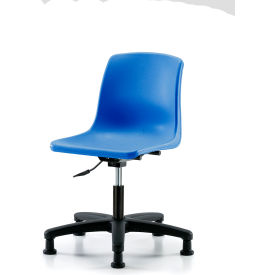 E COM INC SDHCH-RG-RG-BLU Polypropylene Shell Chair - Desk Height with Stationary Glides In Blue image.