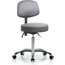 E COM INC VMBST-CR-T0-NF-CC-8840 Antibacterial Deluxe Chair with Back - Vinyl - Sterling Gray image.