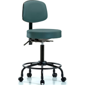 E COM INC VMBST-RT-T0-RC-8546 Ergonomic Stool with Fixed Foot Ring - Vinyl - Colonial Blue image.