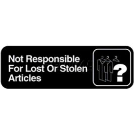 Vollrath Not Responsible For Lost Or Stolen Articles Sign, 4532, 3