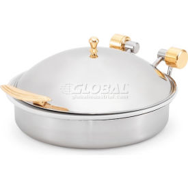 Vollrath Company 46120 Vollrath® Induction Chafer - Brass Trim - Porcelain Food Pan image.