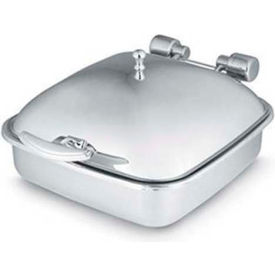 Vollrath Company 46133 Vollrath® Intrigue Square 6 Quart Induction Chafer, 46133, W/ Porcelain Food Pan, Solid Top image.