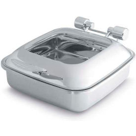 Vollrath Company 46134 Vollrath® Intrigue Square 6 Quart Induction Chafer 46134 W/ Stainless Steel Food Pan Glass Top image.