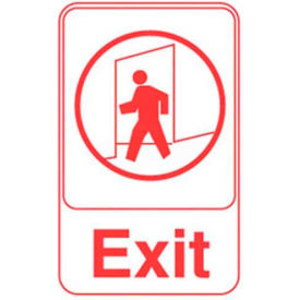 Vollrath Company 5609 Vollrath® Exit Sign, 5609, White With Red Print, 6" X 9" image.