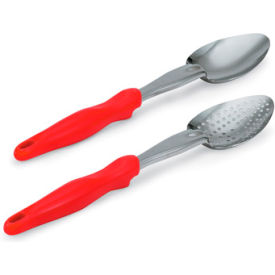 Vollrath Company 6414240 Vollrath® Perforated Red Ergo Grip Spoon image.
