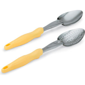 Vollrath Company 6414250 Vollrath® Perforated Yellow Ergo Grip Spoon image.