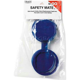 Vollrath Company 7023 Vollrath® Trae Safety Mate Replacement Tethered Cap, 3-7/16"L x 3-7/16"W x 3/4"H, Blue image.