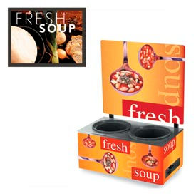 Vollrath Company 7203102 Vollrath® Cayenne® 7203102, Twin Well 7 Qt. Soup Merchandisers - Menu Tuscan image.