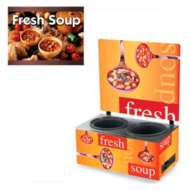 Vollrath Company 7203103 Vollrath® Cayenne® 7203103, Twin Well 7 Qt. Soup Merchandisers - Menu Country Kitchen image.