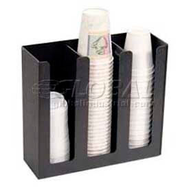 Vertiflex Products Cup/Lid Holder 3 Columns 12-3/4""W x 4-1/2""D x 11-3/4""H Black