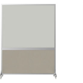 DivideWrite Mobile Room Divider, Whiteboard, 6'H x 6'W, Sand view 2