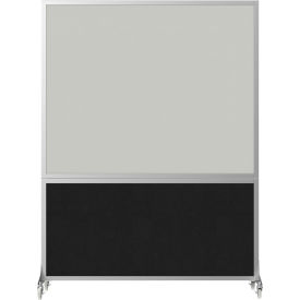 Mobile Room Divider, Whiteboard, 6'H x 5'W, Black view 2