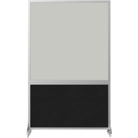 Mobile Room Divider, Whiteboard, 6'H x 4'W, Black view 2