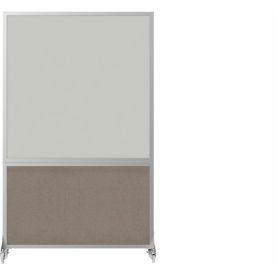 Mobile Room Divider, Whiteboard, 6'H x 4'W, Warm Pebble view 2