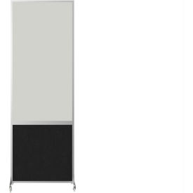 Mobile Room Divider, Whiteboard, 6'H x 2'W, Black view 2
