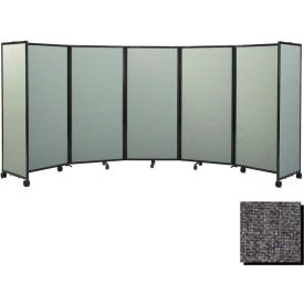 Portable Mobile Room Divider 6x14 Fabric Charcoal Gray