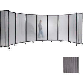 Portable Mobile Room Divider 4x25 Polycarbonate Gray