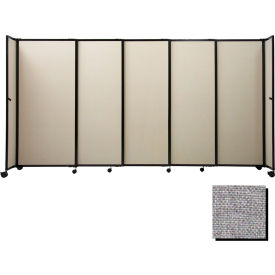 Portable Sliding Panel Room Divider 610""x72"" Fabric Cloud Gray