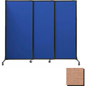 Portable Acoustical Partition Panels Sliding Panels 70""x7 Fabric With Casters Beige