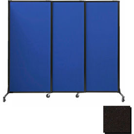 Versare Solutions, Inc. 1810140 Portable Acoustical Partition Panels, Sliding Panels, 70"x7 Fabric, With Casters, Black image.