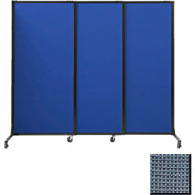 Portable Acoustical Partition Panels Sliding Panels 70""x7 Fabric With Casters Ocean