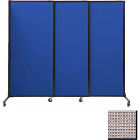 Portable Acoustical Partition Panels Sliding Panels 70""x7 Fabric With Casters Slate