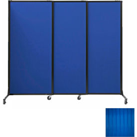 Versare Solutions, Inc. 1810218 Portable Acoustical Partition Panels, Sliding Panels, 70"x7 With Casters, Blue image.