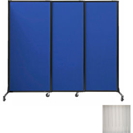 Versare Solutions, Inc. 1810220 Portable Acoustical Partition Panels, Sliding Panels, 70"x7 With Casters, Clear image.