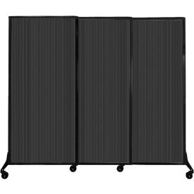 Portable Acoustical Partition Panels Sliding Panels 70""x 7 With Casters Dark Gray