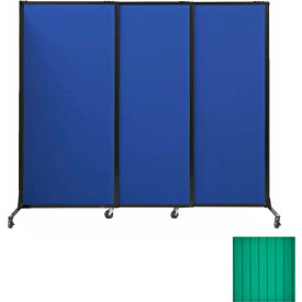 Versare Solutions, Inc. 1811222 Portable Acoustical Partition Panels, Sliding Panels, 80"x7 With Casters, Green image.