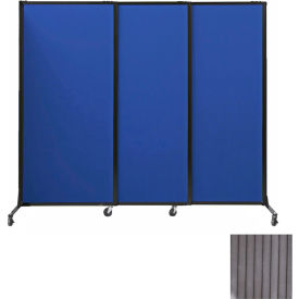 Versare Solutions, Inc. 1812221 Portable Acoustical Partition Panels, Sliding Panels, 88"x7 With Casters, Gray image.