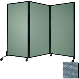 Portable Acoustical Partition Panel AWRD  70""x84"" Fabric With Casters Powder Blue