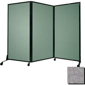 Portable Acoustical Partition Panel AWRD  70""x84"" Fabric With Casters Cloud Gray