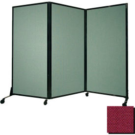 Portable Acoustical Partition Panel AWRD  70""x84"" Fabric With Casters Cranberry